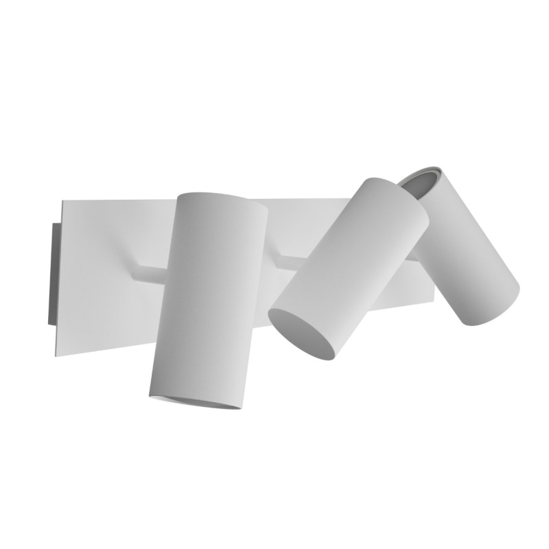 APPLIQUE SPOT IN METALLO ORIENTABILE BIANCO 48X15CM  X 3 GU10