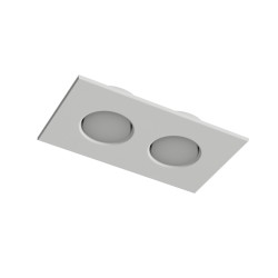 DAY PLAFONE IN GESSO CERAMICO CON LINEA SQUADRATA IN RILIEVO 29X17 H4,5 COMPLETO DI PORTA LAMPADA 2 GX53