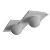 SFERA2 PLAFONE IN GESSO CERAMICO CON UNA PARTE SFERICA IN  VETRO OPACO 52X34XH13 ATTACCO 2 GX53