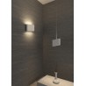 PENDENTE IN GESSO CERAMICO DALLA FORMA SQUADRATA 18,5CM X 18,3 CM SPESSORE 6,2CM ATTACCO R7S COMPLETA DI COPPA IN ALLUMINIO