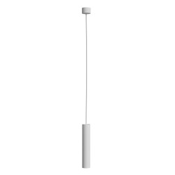 BS  PENDENTE IN ALLUMINIO BIANCO 30CM DIAMETRO 5,5CM ATTACCO GU10 COMPLETO DI COPPA BIANCA E CAVO GOMMATO BIANCO 2MT