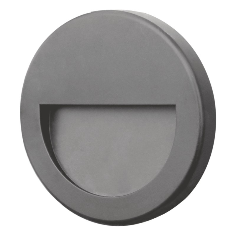 SEGNAPASSI IN POLICARBONATO ROTONDA GRIGIO PER 503 IP65 320LM 3W CRI80 ALIMENTATORE INTEGRATO 4000K