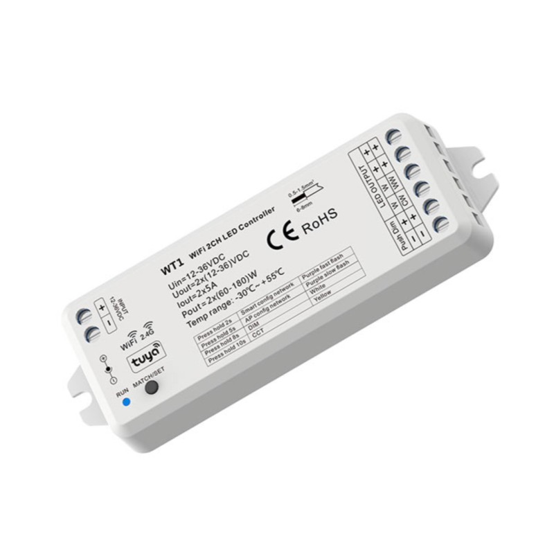 Ricevitore wifi TUYA monocanale per strisce monocolore