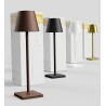 LAMPADA DA TAVOLO IN METALLO BIANCO IP65 10W CCT RICARICA USB DIMMERABILE