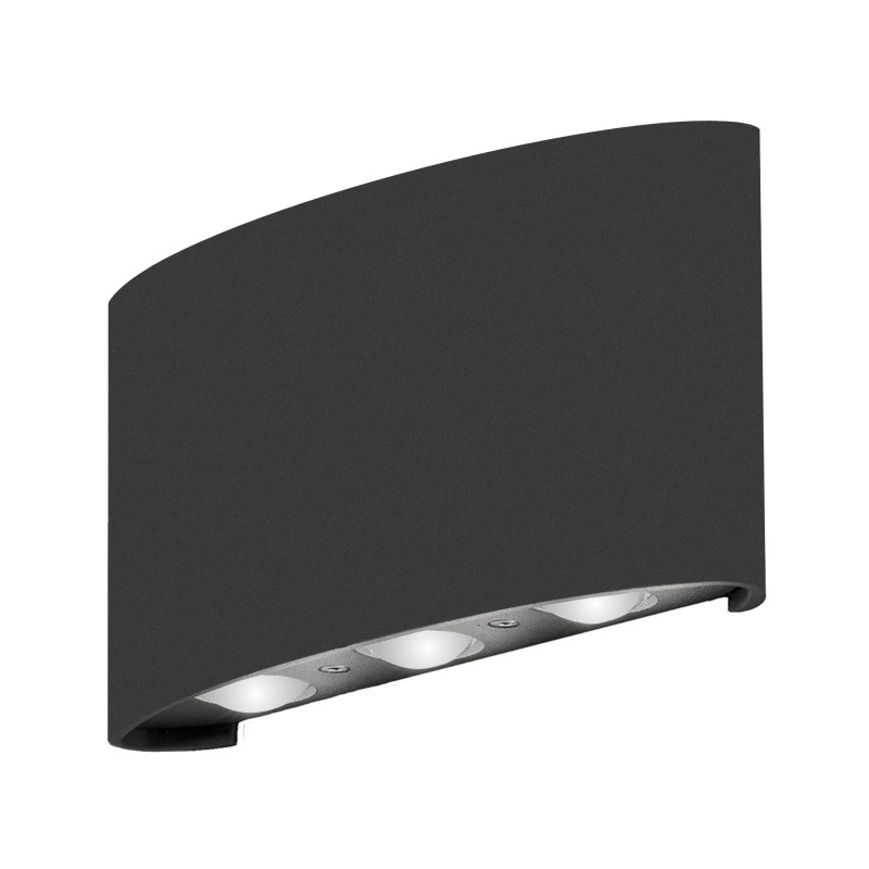 APPLIQUE DA ESTERNO IN ALLUMNIO IP54 CCT L16XH8XP4CMUP & DOWN NERO  6W