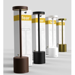 LAMPADA DA TAVOLO IN METALLO BIANCO IP65 10W CCT RICARICA USB DIMMERABILE
