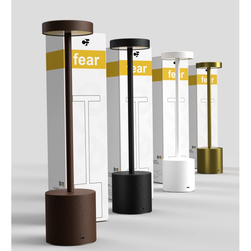 LAMPADA DA TAVOLO IN METALLO BIANCO IP65 10W CCT RICARICA USB DIMMERABILE