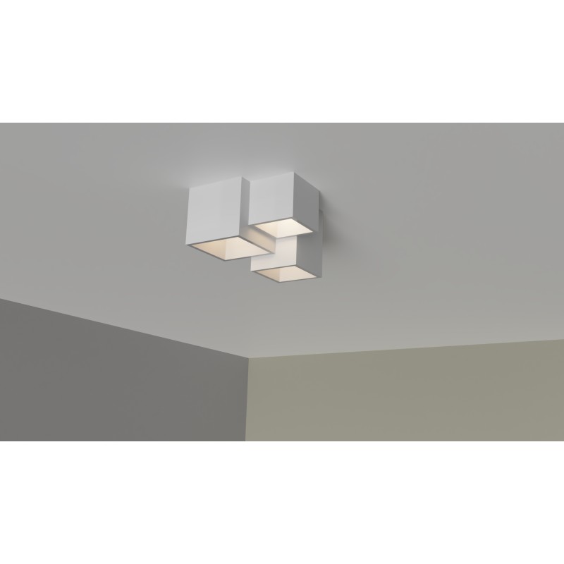 PLAFONE DA SOFFITTO IN GESSO CERAMICO X 3 GU10