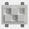 PORTAFARETTO DA INCASSO IN GESSO CERAMICO 22X29,5 H 4 CM COMPLETO DI PORTA LAMPADA ANTISHOCK 3 GU10 MOLLA DI BLOCCO BIANCA CON 
