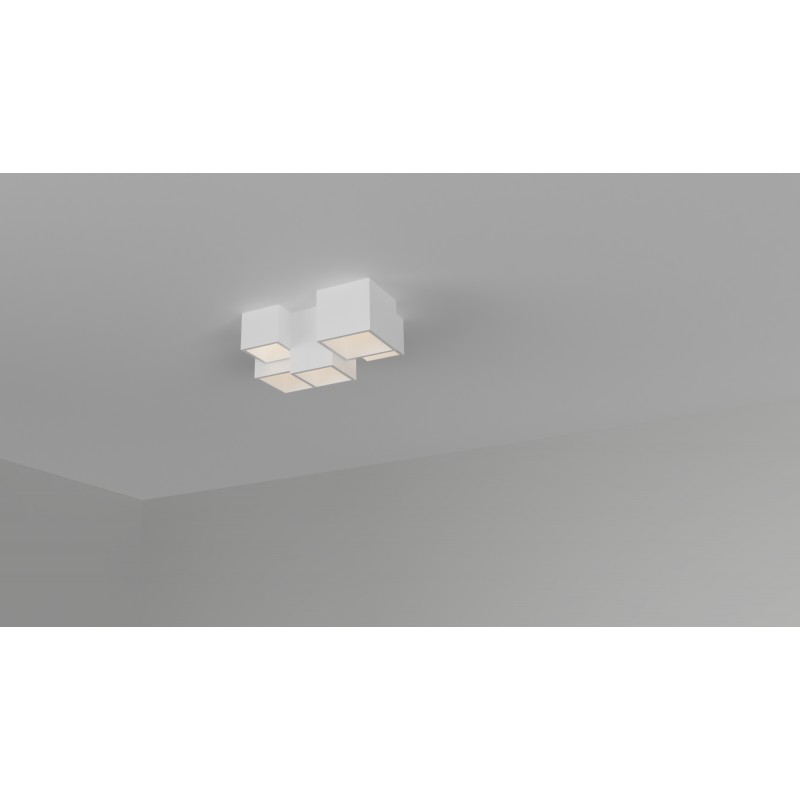 PLAFONE DA SOFFITTO IN GESSO CERAMICO X 5 GU10