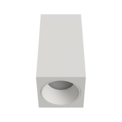 TWIN SHORT-B PLAFONE IN GESSO CERAMICO CON GHIERA BIANCA A FILO PER 1 GU10 COMPLETO DI PORTALAMPADE E KIT FISSAGGIO 7X7XH13 CM