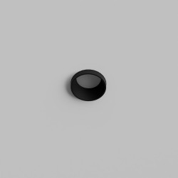 PORTAFARETTO DA INCASSO IN GESSO CERAMICO CON GHIERA NERA SPORGENTE PER 1 GU10 COMPLETO DI PORTALAMPADE DIAMETRO 12X12XH9