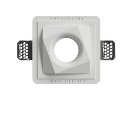PORTAFARETTO DA INCASSO IN GESSO CERAMICO 13X13 H8,5 CM COMPLETO DI PORTA FARETTO ANTISHOCK GU10 MOLLA DI BLOCCO BIANCA CON ALE