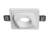 PORTAFARETTO DA INCASSO IN GESSO CERAMICO 13X13 H8,5 CM COMPLETO DI PORTA FARETTO ANTISHOCK GU10 MOLLA DI BLOCCO BIANCA CON ALE