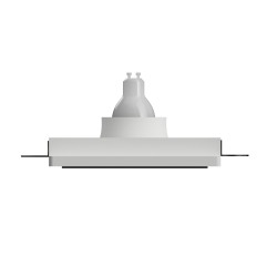 PORTAFARETTO DA INCASSO IN GESSO CERAMICO 18,5X18,5 H10,5CM COMPLETO DI PORTA LAMPADA ANTISHOCK GU10 E MOLLA X BLOCCO BIANCA CO