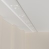 PORTAFARETTO DA INCASSO IN GESSO CERAMICO 34X34 H9 COMPLETO DI PORTA LAMPADA ANTISHOCK 3 GU10 E MOLLE DI BLOCCO BIANCA CON ALET