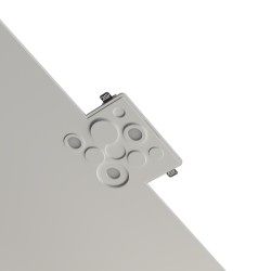 PORTAFARETTO DA INCASSO IN GESSO CERAMICO 34X34 H9 COMPLETO DI PORTA LAMPADA ANTISHOCK 3 GU10 E MOLLA X BLOCCO BIANCA CON ALETT