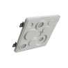PORTAFARETTO DA INCASSO IN GESSO CERAMICO 34X34 H9 COMPLETO DI PORTA LAMPADA ANTISHOCK 3 GU10 E MOLLA X BLOCCO BIANCA CON ALETT
