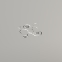 PORTAFARETTO DA INCASSO IN GESSO CERAMICO 34X34 H9 COMPLETO DI PORTA LAMPADA ANTISHOCK 3 GU10 E MOLLA X BLOCCO BIANCA CON ALETT