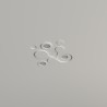 PORTAFARETTO DA INCASSO IN GESSO CERAMICO 34X34 H9 COMPLETO DI PORTA LAMPADA ANTISHOCK 3 GU10 E MOLLA X BLOCCO BIANCA CON ALETT