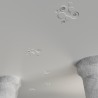 PORTAFARETTO DA INCASSO IN GESSO CERAMICO 34X34 H9 COMPLETO DI PORTA LAMPADA ANTISHOCK 3 GU10 E MOLLA X BLOCCO BIANCA CON ALETT