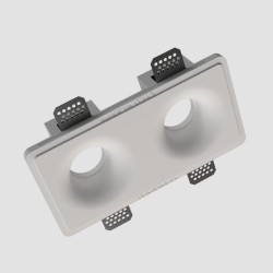 PORTAFARETTO DA INCASSO IN GESSO CERAMICO CON FROMA CONICA 25,5X13CM PROFONDITA 9,5CM COMPLETO DI PORTA LAMPADA GU10X2 E MOLLA 