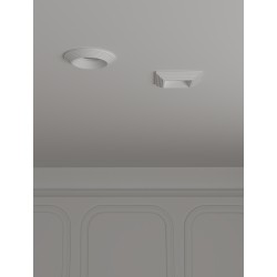 PORTAFARETTO IN GESSO CERAMICO DA INCASSO A MOLLE X 1 GU10 16X16 H.8,5