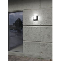 APPLIQUE DA ESTERNO IN ALLUMNIO E ACRILICO IP54 NERO  CCT ILLUMINAZIONE A 360° 12W