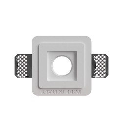 PORTAFARETTO DA INCASSO IN GESSO CERAMICO 10X10 H 7,5 CM COMPLETO DI PORTA FARETTO ANTISHOCK MINIGU10 MOLLA DI BLOOCCO BIANCA C