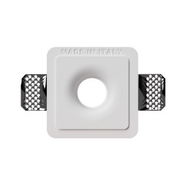 PORTAFARETTO DA INCASSO IN GESSO CERAMICO 10X10 H 8,5 CM COMPLETO DI POTRA FARETTO ANTISHOCK MINIGU10 MOLLA DI BLOCCO BIANCA CO