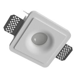 PORTAFARETTO DA INCASSO IN GESSO CERAMICO 10X10 H 8,5 CM COMPLETO DI POTRA FARETTO ANTISHOCK MINIGU10 MOLLA DI BLOCCO BIANCA CO