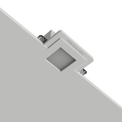 PORTAFARETTO DA INCASSO IN GESSO CERAMICO 15,5X15,5 H12CM COMPLETO DI PORTA LAMPADA ANTISHOCK GU10 MOLLA X BLOCCO BIANCA E COMP