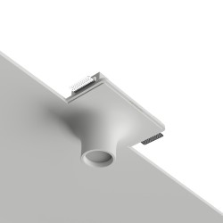 PORTAFARETTO DA INCASSO IN GESSO CERAMICO 30X30 H4,5 FORMA CILINDRICA RIVOLTA VERSO IL BASSO SPORGENZA 12,7CM COMPLETA DI PORTA