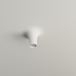 PORTAFARETTO DA INCASSO IN GESSO CERAMICO 39X39 H4,5 CON FORMA CILINDRICA VOLTA VERSO IL BASSO SPORGENZA 23CM COMPLETO DI PORTA