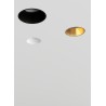 PORTAFARETTO DA INCASSO IN GESSO CERAMICO CON GHIERA NERA A FILO PER 1 GU10 DIAMETRO 12X12XH9 COMPLETO DI PORTALAMPADA
