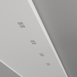 PORTAFARETTO SLIM DA INCASSO IN GESSO CERAMICO PER 2 GU10 CON DIFFUSORE COMPLETO DI PORTALAMPADE E MOLLA FERMA FARETTO 22X12XH9