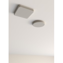 PLAFONE QUADRATO  IN TERMOPLASTICA BIANCA ED E DRIVER INTEGRATI 20W 4000K IP6519,8X19,8XH3,5CM
