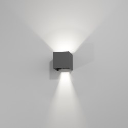 Lisbona nero - APPLIQUE IN ALLUMINIO NERO LED INTEGRATO 6W+6W 3CCT IP65