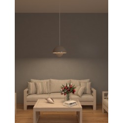 LAMPADARIO IN METALLO X 1 E27 COLORE SABBIA 16X23CM