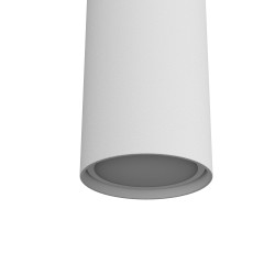 BS  PENDENTE IN ALLUMINIO BIANCO 30CM DIAMETRO 5,5CM ATTACCO GU10 COMPLETO DI COPPA BIANCA E CAVO GOMMATO BIANCO 2MT