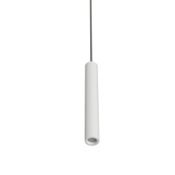 PENDENTE IN GESSO CERAMICO VERNICIABILE DALLA FORMA CILINDRICA 40CM COMPLETO DI PORTA LAMPADA GU10,MOLLA BIANCA,FILO DA 1,5MT E