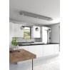 SOSPENSIONE IN GESSO CERAMICO A SFERA CON UNA PARTE DI METALLO ORO ATTACCO GX53 DIAMETRO 25CM CON CAVO BIANCO E COPPA BIANCA