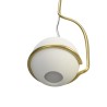 SOSPENSIONE IN METALLO ORO SPAZZOLATO E SFERA ORIENTABILE IN GESSO CERAMICO 45X15CM COMPLETO DI PORTALAMPADA GU10 E MOLLA PER B