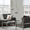 SOSPENSIONE IN METALLO ORO SPAZZOLATO E SFERA ORIENTABILE IN GESSO CERAMICO 45X15CM COMPLETO DI PORTALAMPADA GU10 E MOLLA PER B