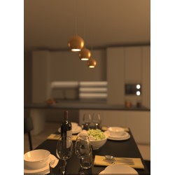 SOSPENSIONE IN METALLO A SFERA DIAMETRO 9CM ATTACCO GU10 COLORE NERO COMPLETA DI COPPA NERA E CAVO TRASPARENTE