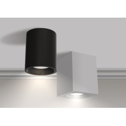 FIXED-Q-B PLAFONE DA SOFFITTO QUANDRATO  IN METALLO BIANCO PER 1 GU10 FISSAGGIO CON FISCHER