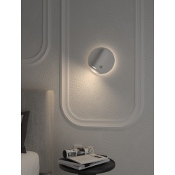 LAMPADA A PARETE CON SPOT ORIENTABILE NERO 6W CCT 13CM