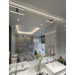 LAMPADA DA BAGNO IN POLICARBONATO CROMO SPAZZOLATO 5W 400LM 4000K IP44 30CM