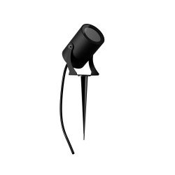 LAMPADA DA GIARDINO IN ALLUMINIO NERO E VETRO CON PICCHETTO X 1 GU10 IP65