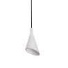 PENDENTE IN GESSO CERAMICO VERNICIABILE DALLA FORMA CONICA 27CM COMPLETO DI PORTA LAMPADA GU10,MOLLA BIANCA,FILO DA 1,5MT E COP